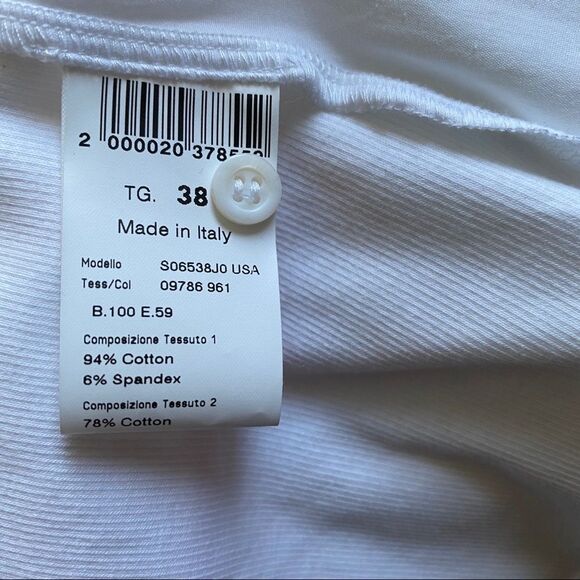 NWT Peserico Tricot white black collar blouse S - Picture 7 of 7